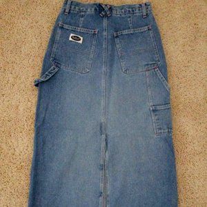 REVOLT JEANS SKIRT!... Blue Front Zip 5 Pocket Denim Straight Skirt